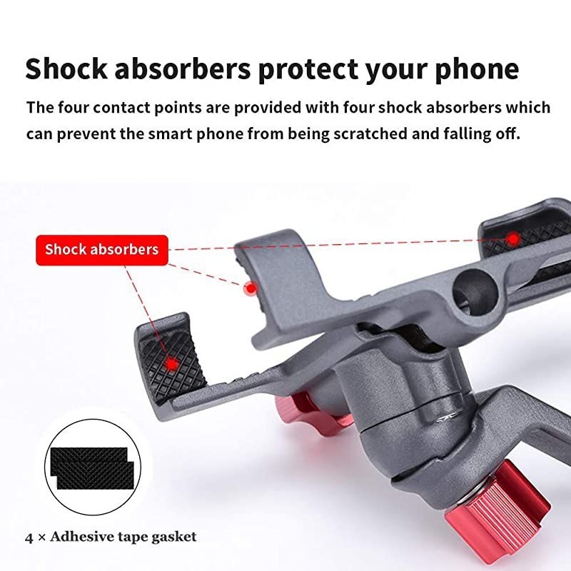 Universal Bike Phone Mount Aluminum Alloy Bicycle Handlebar Phone Holder with 360 Adjustable Holds Cellphone from 2237 Wide Fits iPhone Xs|XS Max XR X 8 | 8+ Galaxy S10 S10+