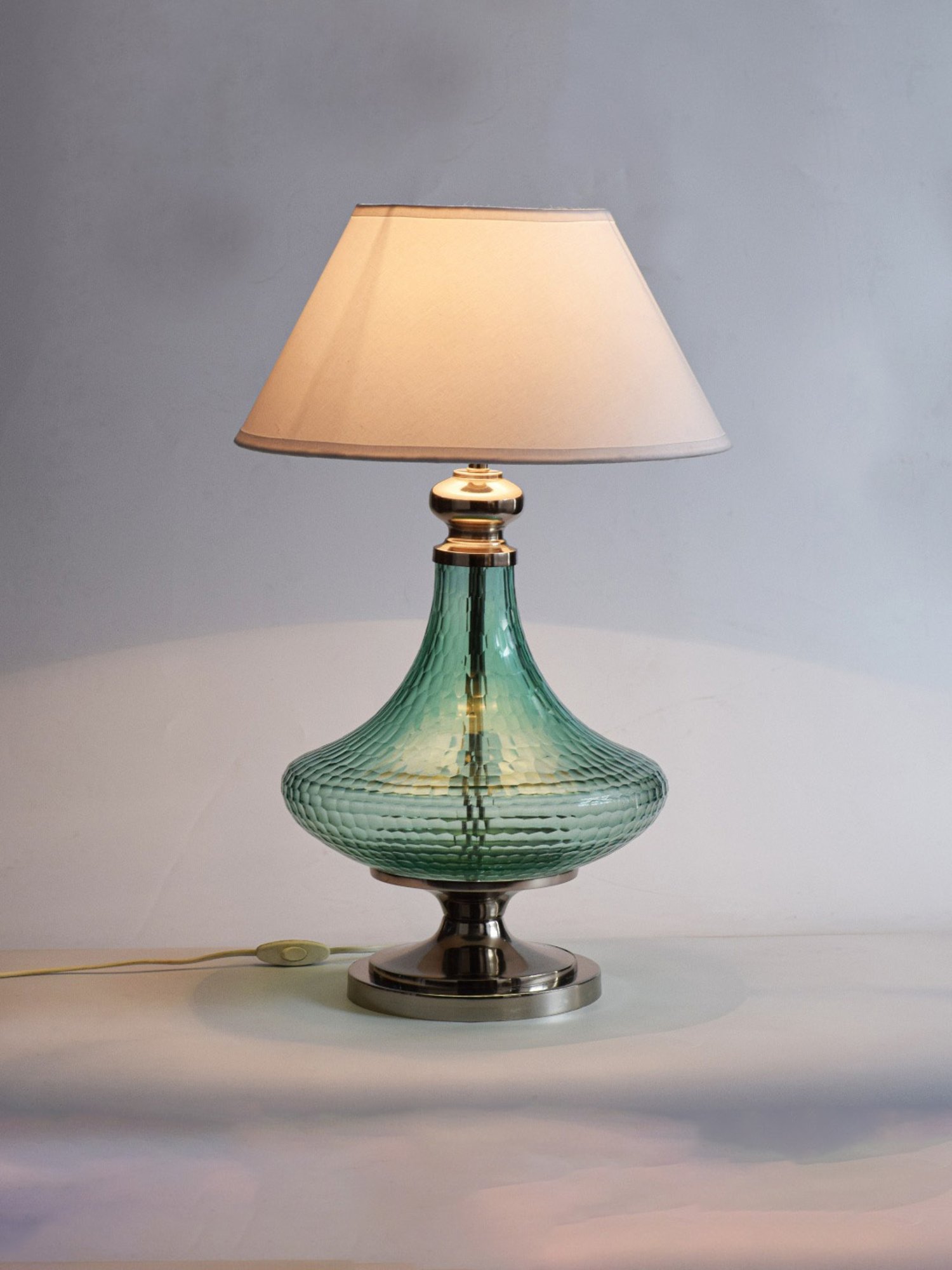 Kapoor E Illuminations Marcella Green Glass Table Lamp - Set of 1