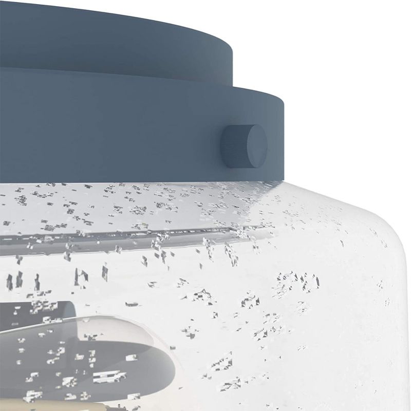 Hunter Fan Company 19015 Hartland 2 Bulb Timeless Art Deco Style Flush Mount Hanging Indoor Light Fixture with Indigo Blue Finish