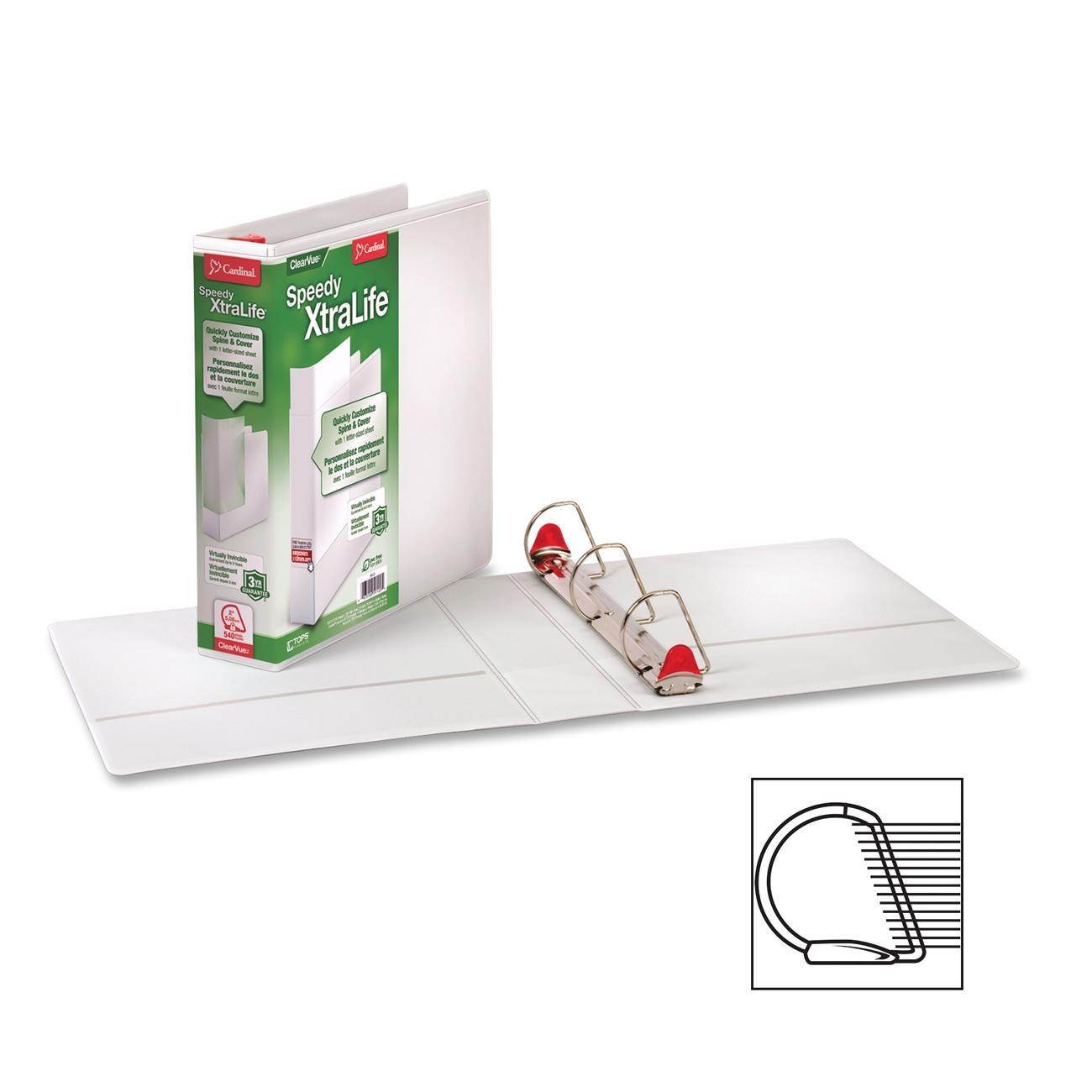 Cardinal Speedy XtraLife Non-Stick Locking Slant-D Ring Binder 2" Cap 11 x 8 1/2