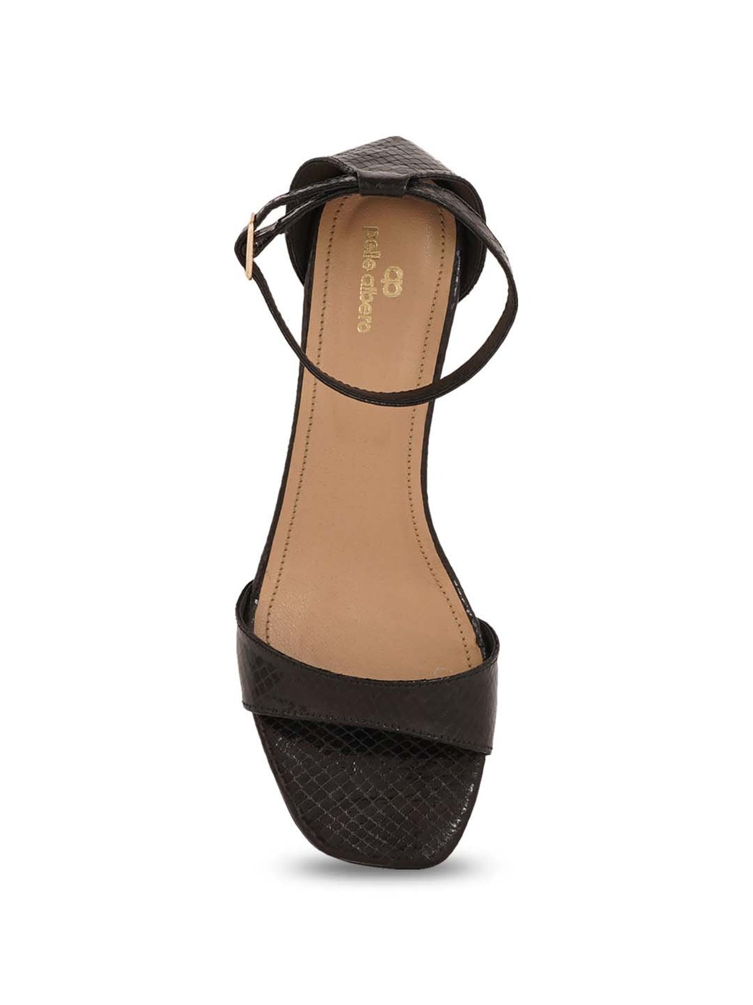 Pelle Albero Women's Black Ankle Strap Sandals