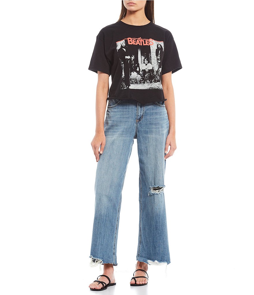 Celebrity Pink Destructed Cropped Skinny Jeans