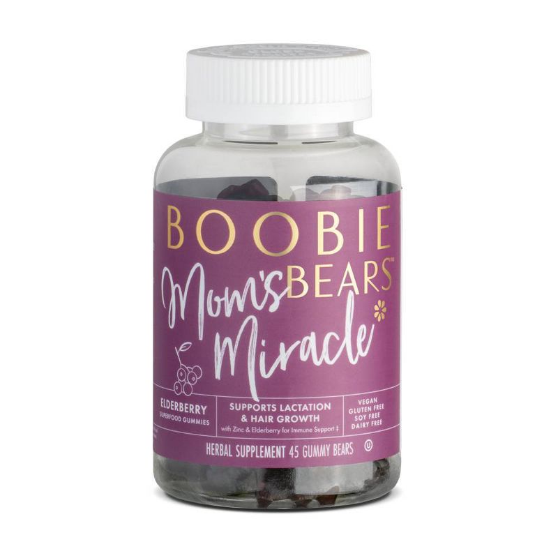 BoobieBears Superfood Lactation Gummies, Elderberry and Zinc -1 Bottle - 45ct Gummies