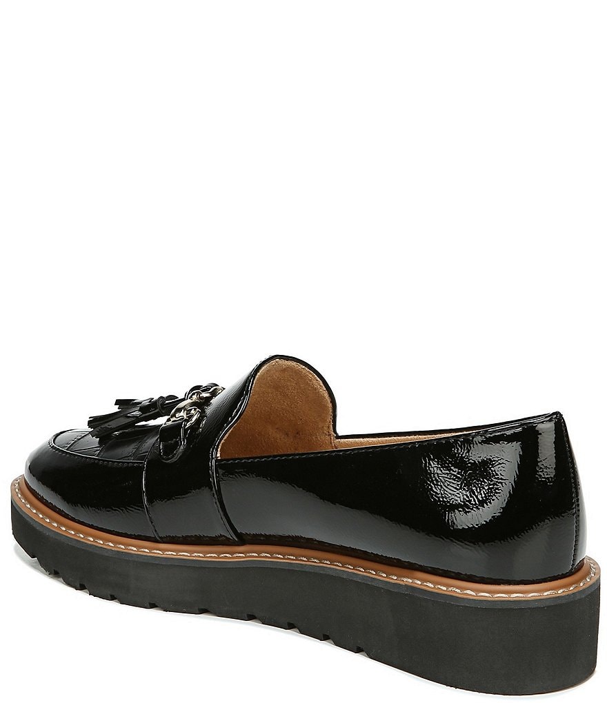 Naturalizer Estelle Patent Tassel Chain Slip-On Wedge Loafers