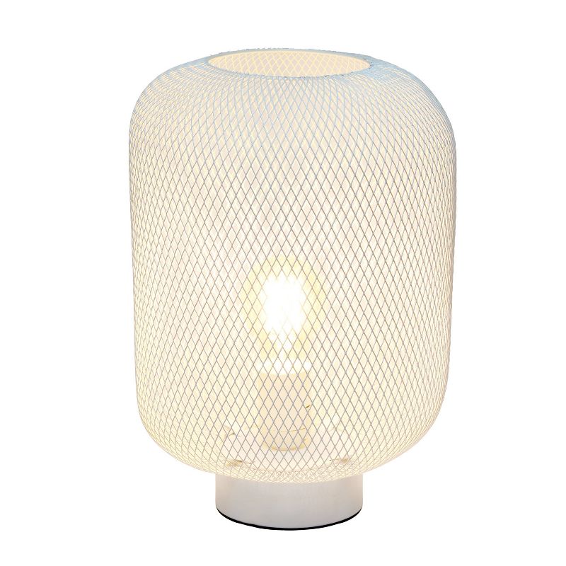 Metal Mesh Industrial Table Lamp White - Simple Designs