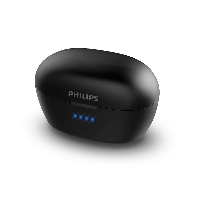 Philips T3215 Bluetooth 5.1 Wireless in-Ear Earbuds, TWS Stereo Headphones, IPX4, Up to 24 (6 + 18) hrs of Playtime (USB-C Charging), Black (TAT3215BK)
