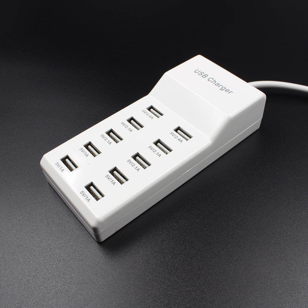 10 Ports USB Charger 5V 12A Fast Charger AC Power Adapter For Tablet Phone