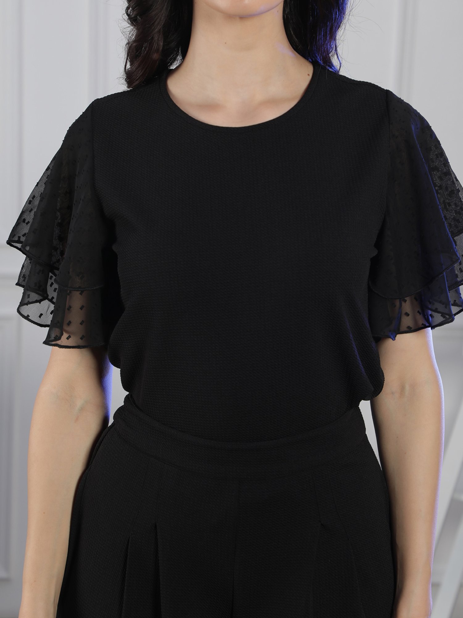 NEUDIS Black Polyester Top