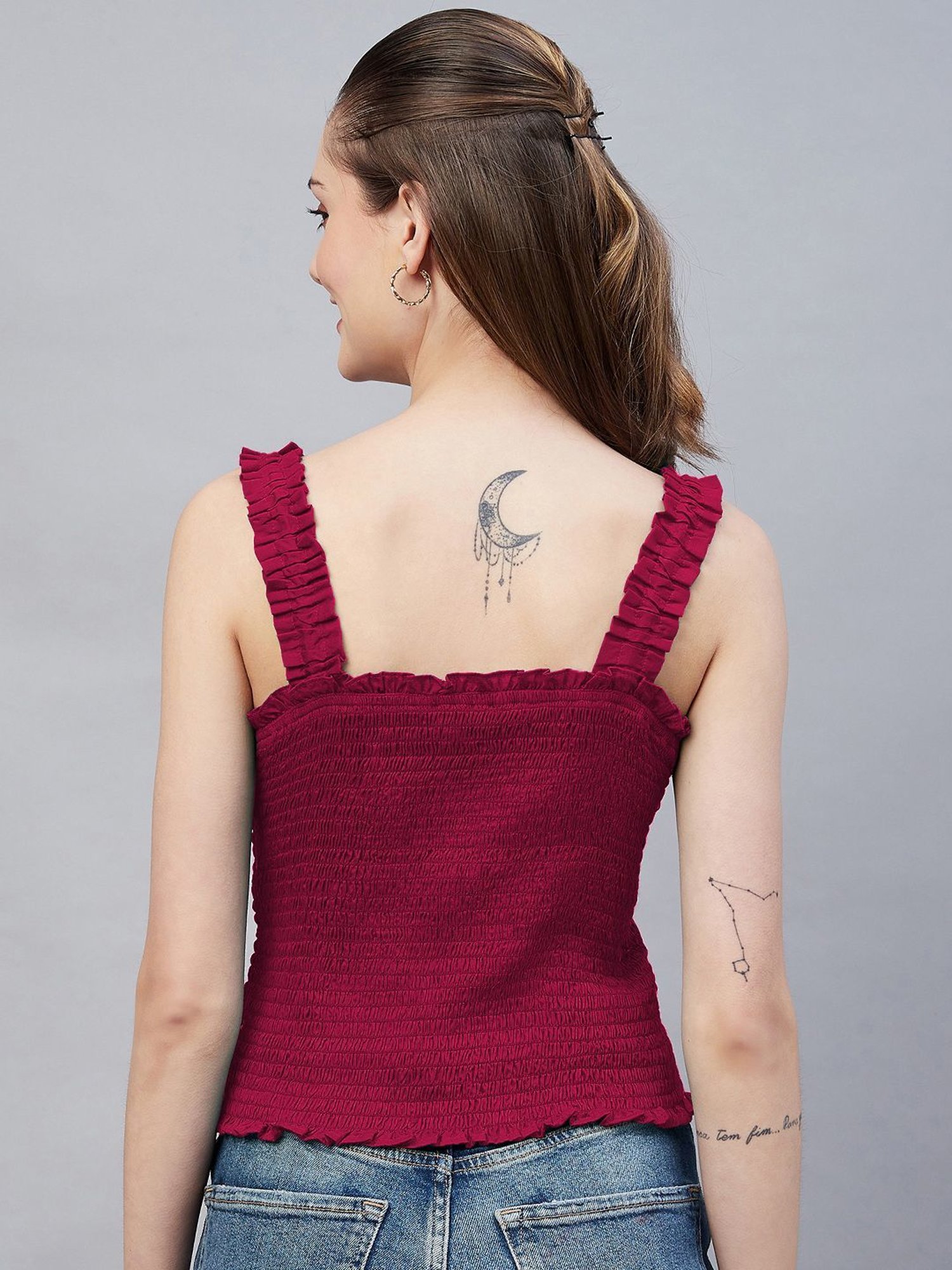 Marie Claire Red Square Neck Top