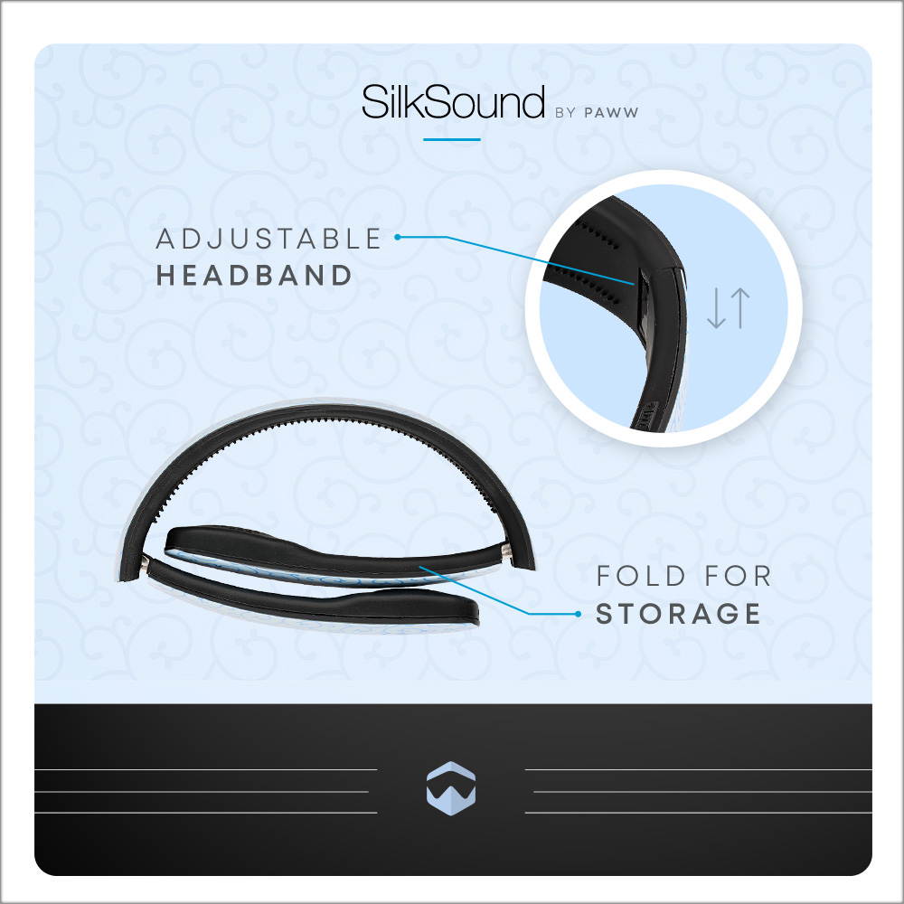 Paww SilkSound Headphones - Stylish Foldable Paww SilkSound Headphones - Stylish Foldable On-Ear Wireless Bluetooth Handsfree Calling with 8 Hours Playtime for Work Travel or Outdoor Use