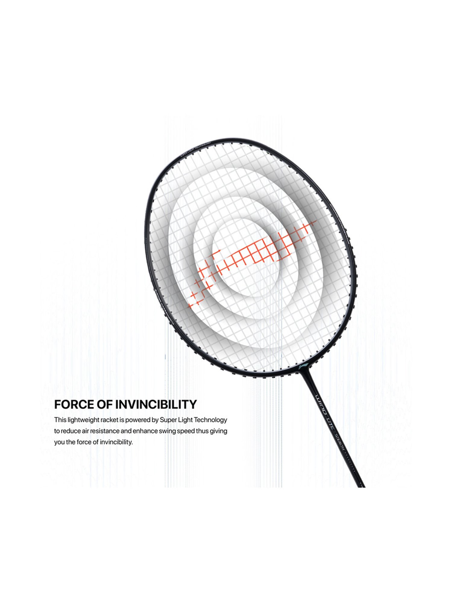 Li-Ning Wind Lite Stealth Badminton Racket (Core Black) Size - Medium