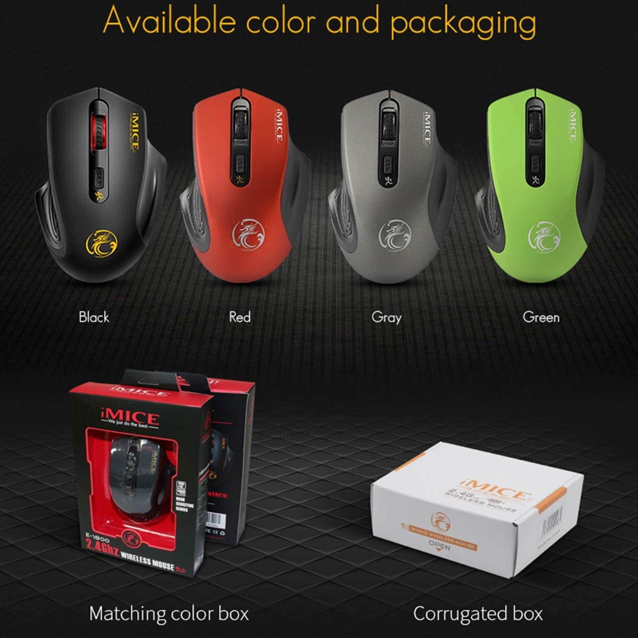 Ergonomic Wireless Silent Pc Mouse - 2.4Ghz Bluetooth Mouse Dpi Three-Speed Adjustment Comfortable to Hold Pc Gaming Mice Smart and Point-Saving Home Office Accessories (Red)