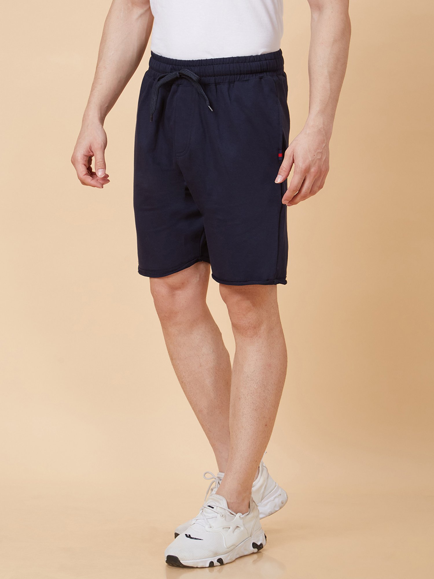 Globus Navy Regular Fit Cotton Sports Shorts