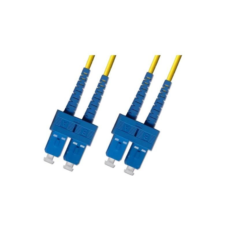 Monoprice OM4 Fiber Optic Cable - 15m (Meter) - LC/UPC-SC/UPC, Multi Mode, Duplex, 50/125 Type, 2.0mm, PVC