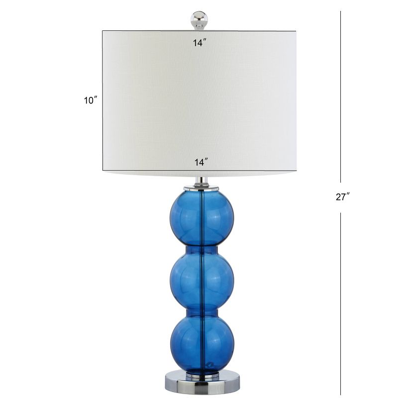 27" (Set of 2) Bella Glass Triple-Sphere Table Lamp (Includes LED Light Bulb) Cobalt - JONATHAN Y