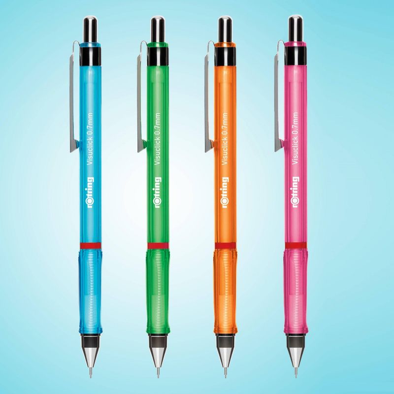 4pk rOtring Visuclick Mechanical Pencil, 0.7 mm, Assorted Barrel