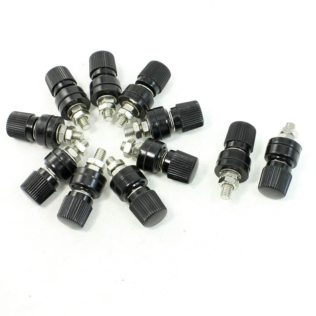 Global Bargains 5mm Thread Diameter Black Plastic Metal Binding Post Terminal 10 Pcs