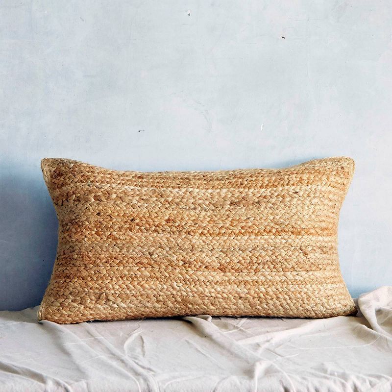 14"x24" Jute Lumbar Throw Pillow Natural - Patina Vie