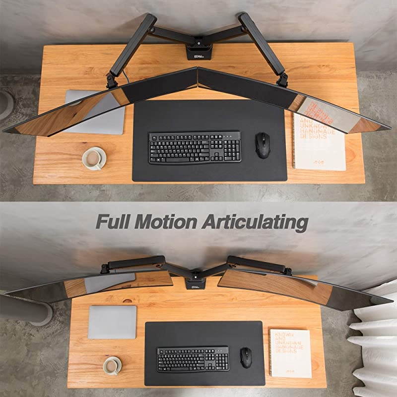 Dual 1332 Monitor Arm Desk Mount fits Two FlatCurved Monitor Full Motion Height Swivel Tilt Rotation Adjustable Monitor Arm VESACClampGrommetCable Management