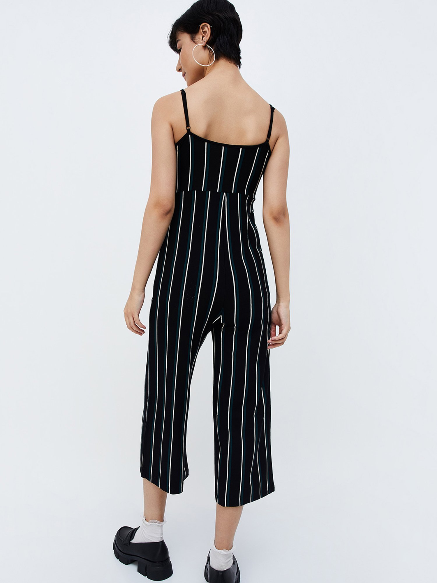 Ginger by Lifestyle Black Striped Jumpsuit