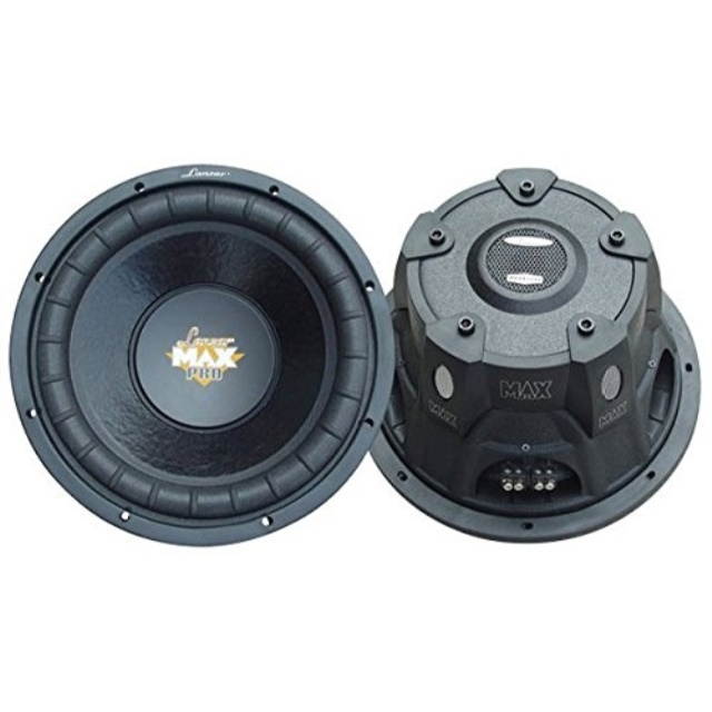 lanzar 12in car subwoofer speaker  black nonpressed paper cone, stamped steel basket, dual 4 ohm impedance, 1600 watt power and foam edge suspension for vehicle audio stereo sound system  maxp124d