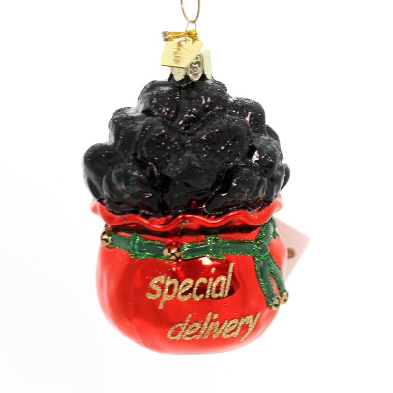 Holiday Ornaments 3.75" Speacial Delivery Coal Bag Noble Gems  -  Tree Ornaments