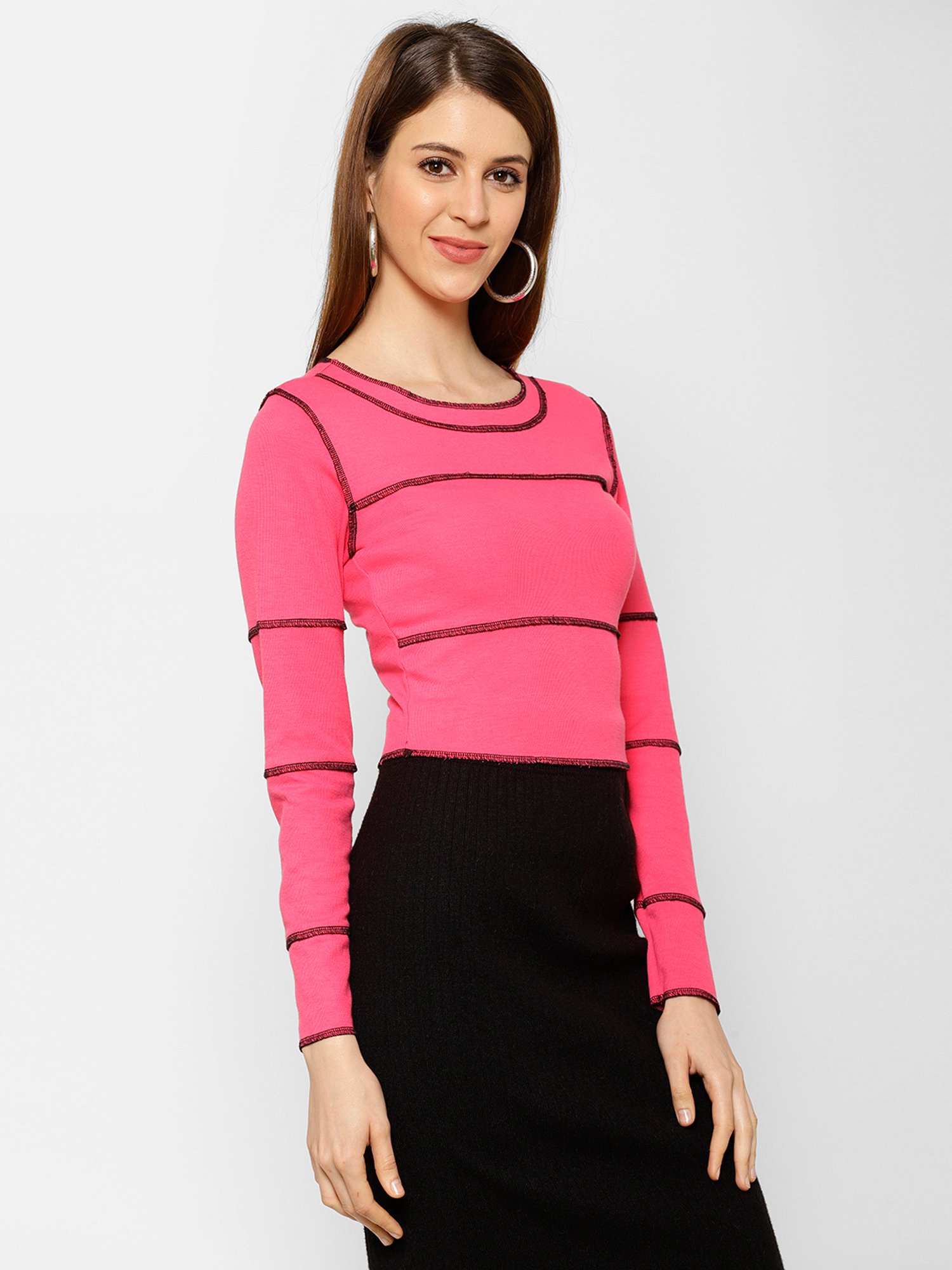 KASSUALLY Pink Relaxed Fit Cotton Top