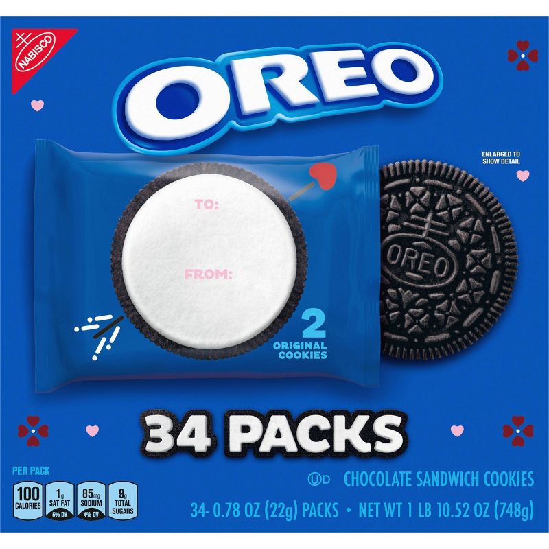 Oreo Valentines Multipack Chocolate Cookies - 34ct