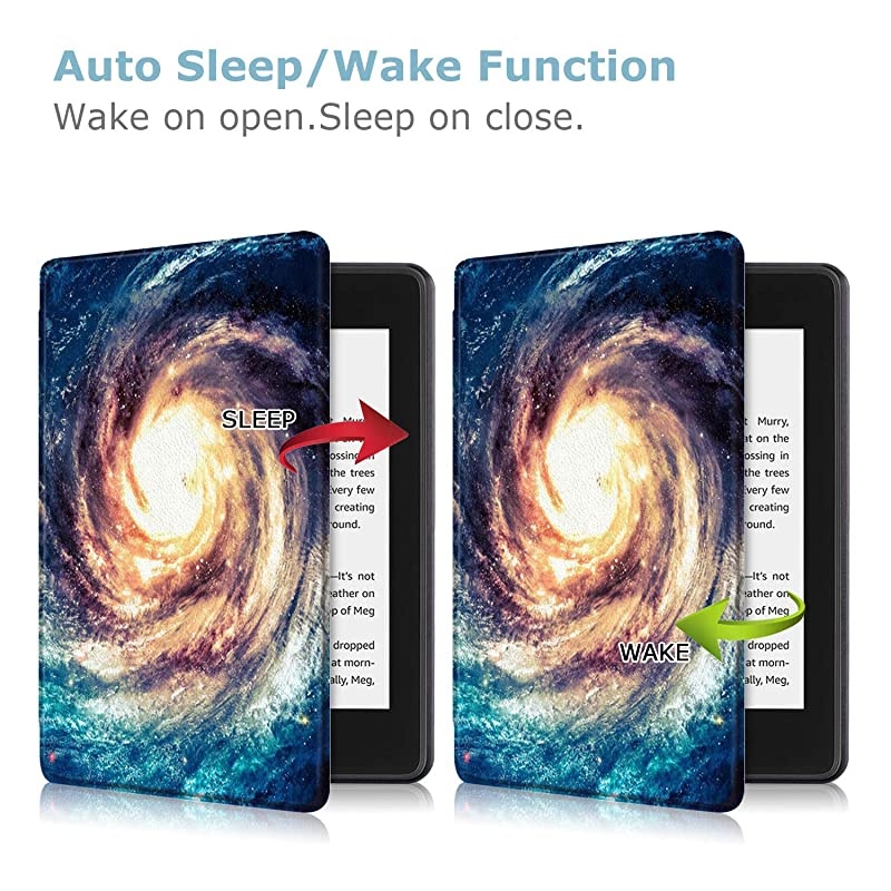 Case for Kindle Paperwhite 10th Gen 2018,Thinnest Light Shell Smart Cover with Auto Wake/Sleep for All-New  Kindle Paperwhite 6 Inch 2018 Release, Blue Galaxy