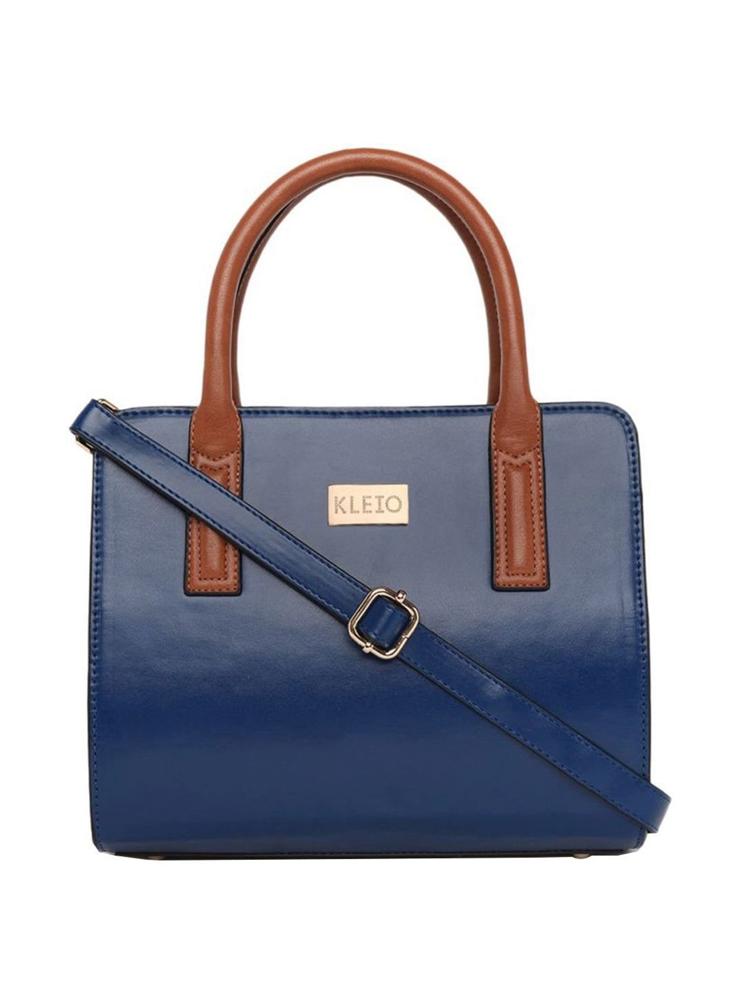 KLEIO Blue Solid Medium Handbag