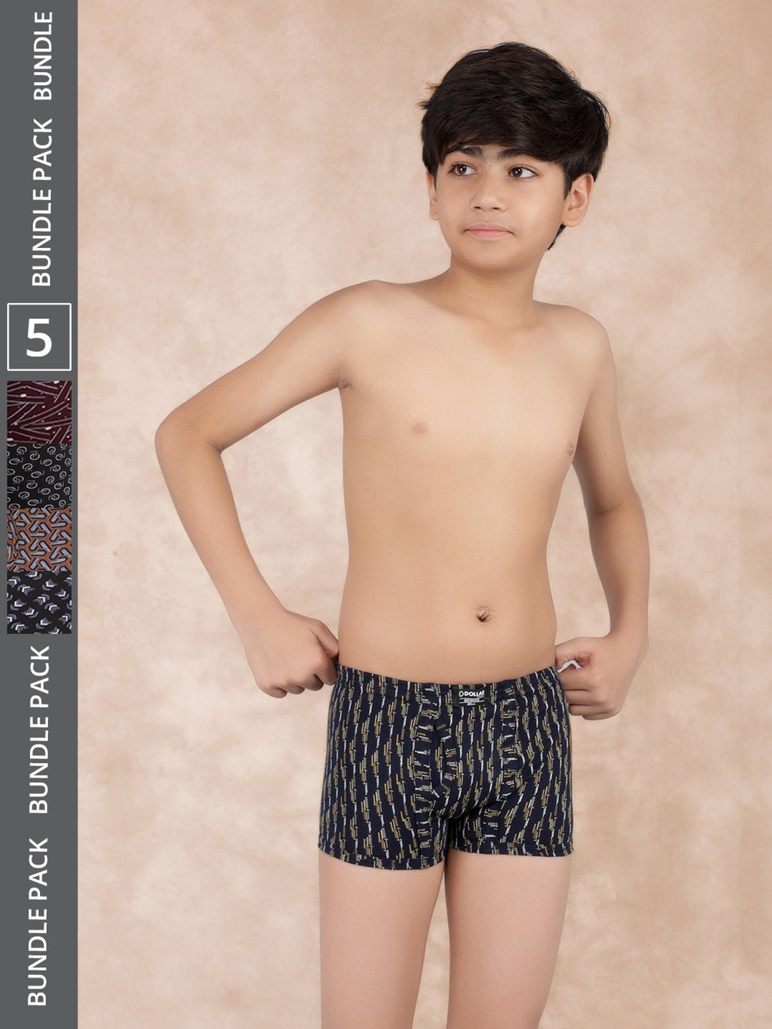 Dollar Bigboss Boys Multicolor Printed Trunks (Pack Of 5)