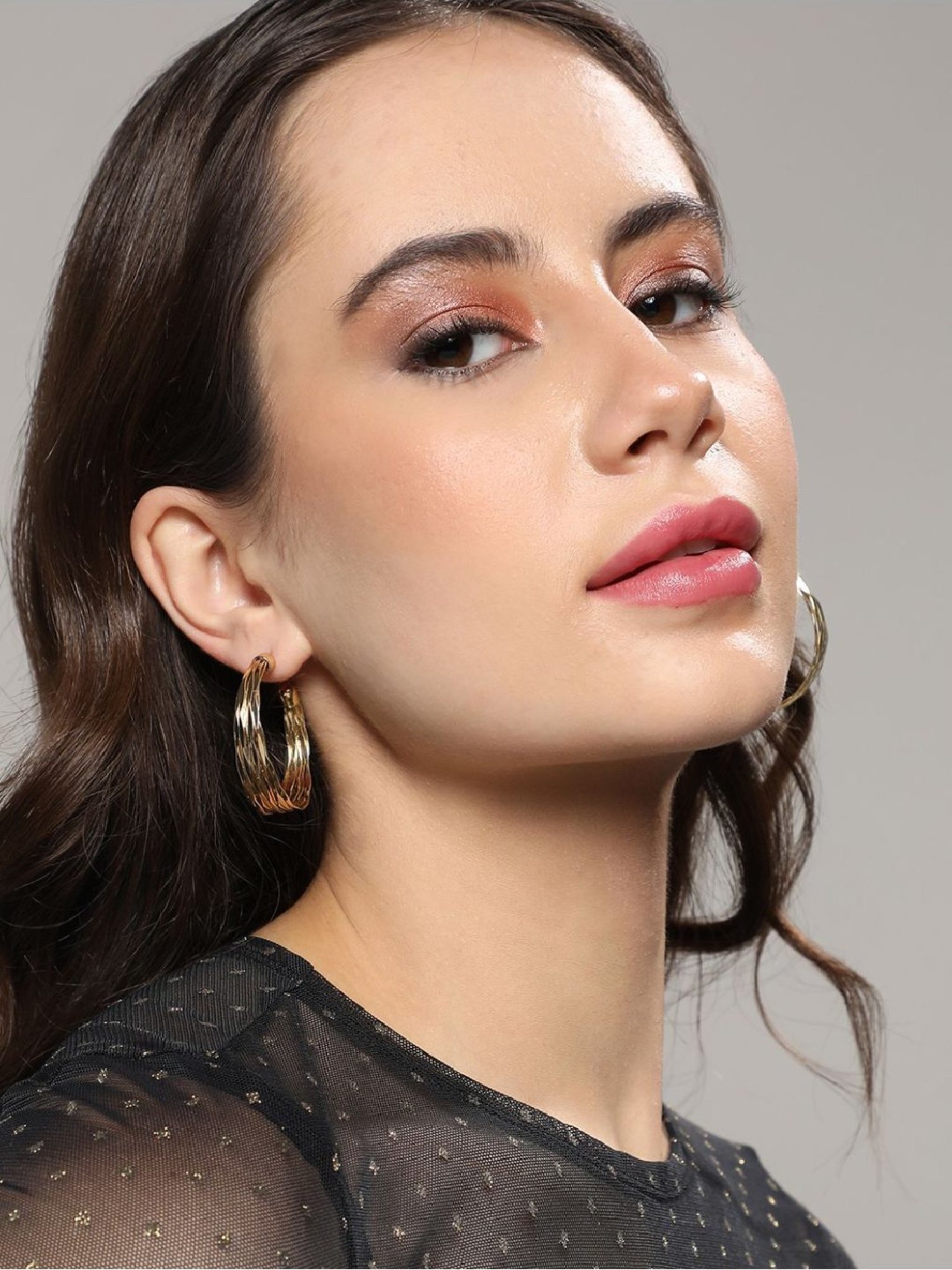 Sri Jagdamba Pearls Black Rosy Pearl Drop Earrings