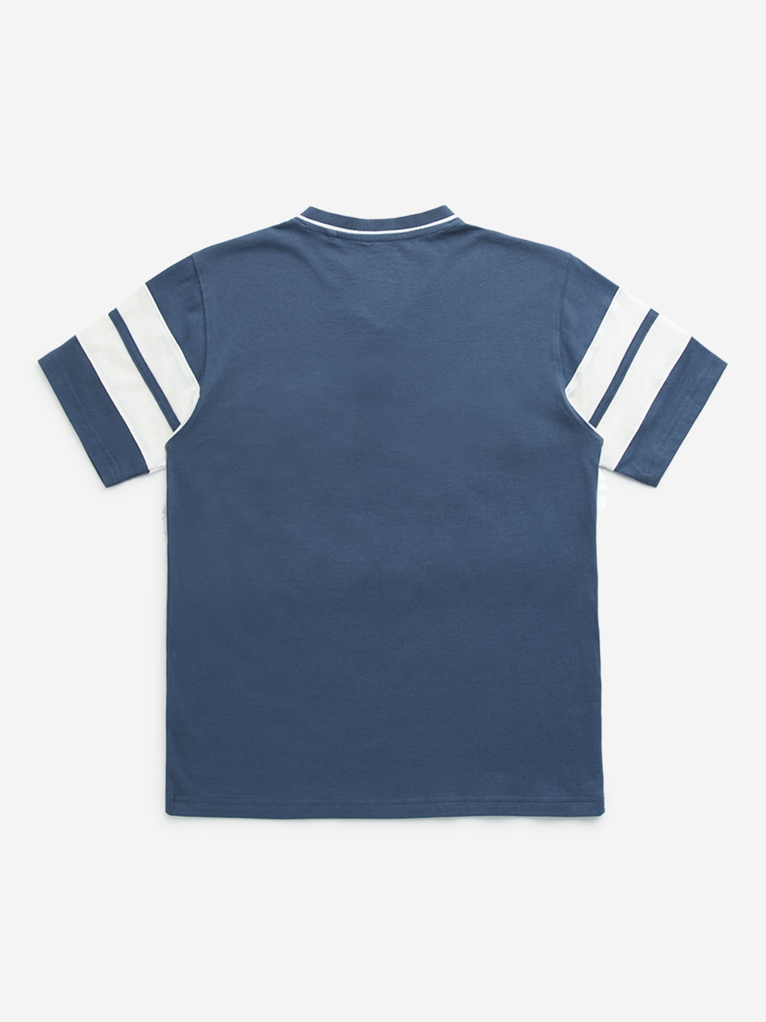 Y&F Kids by Westside Dark Blue Numerical Printed Cotton T-Shirt