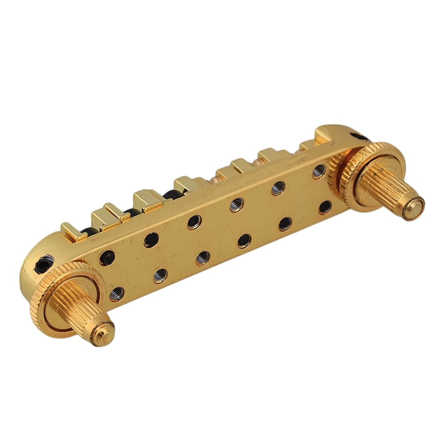 BQLZR Roller Saddle Bridge with Posts and Spanner For Electric Guitar Golden