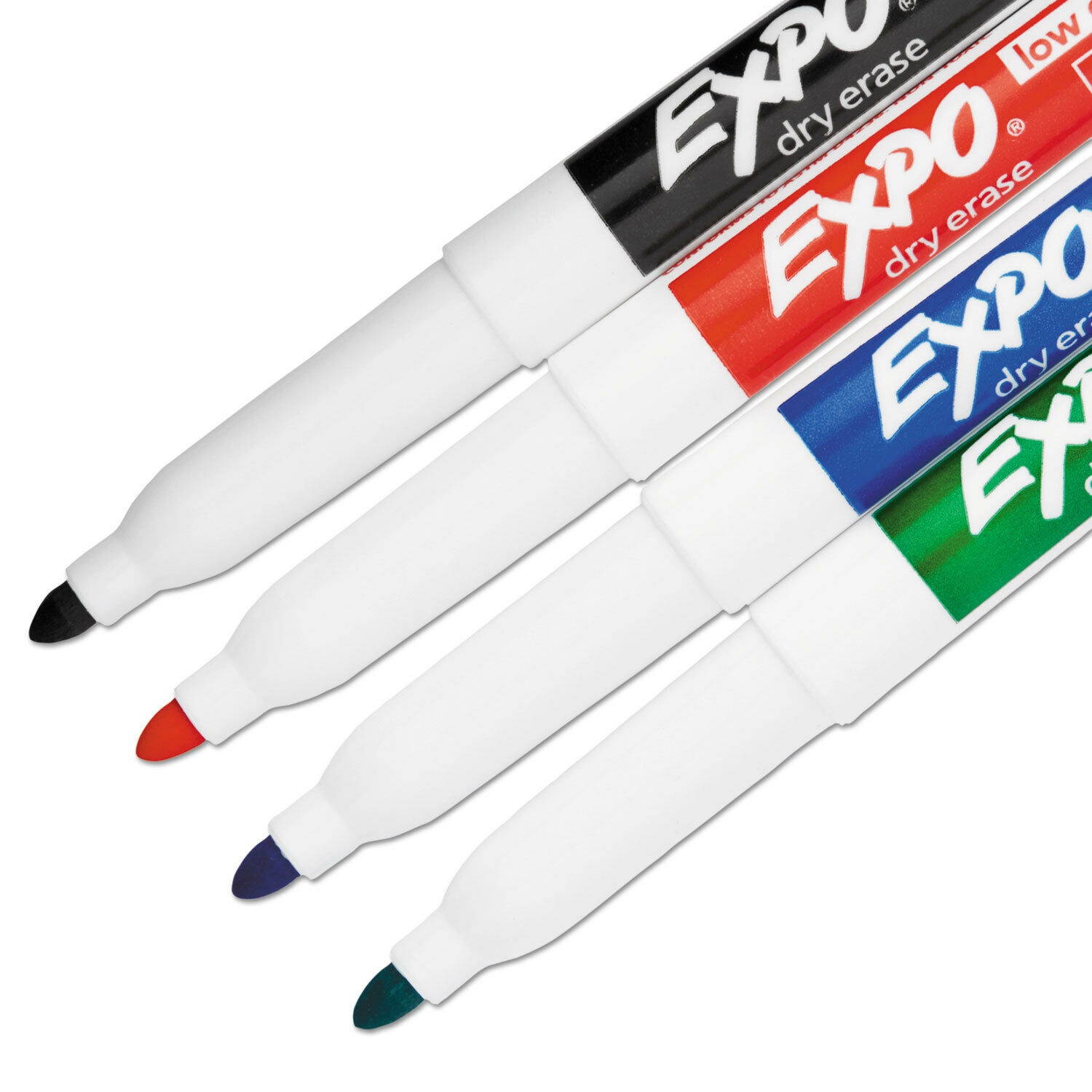 EXPO Low Odor Dry Erase Markers Fine Tip - Office Pack Assorted Colors 36/Pack