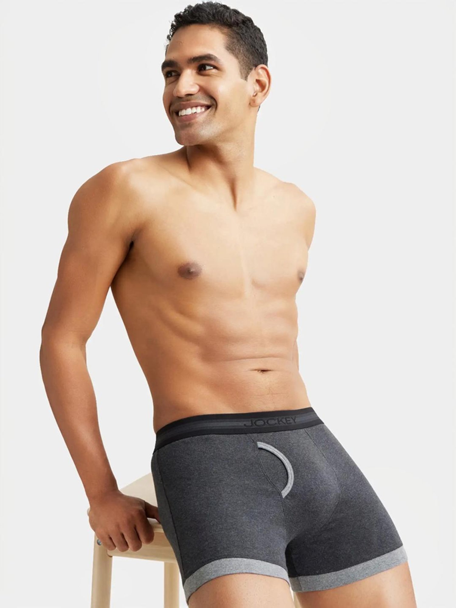 Jockey 1017 Navy Super Combed Cotton Rib Boxer Briefs with Stay Fresh Properties - Pack of 2