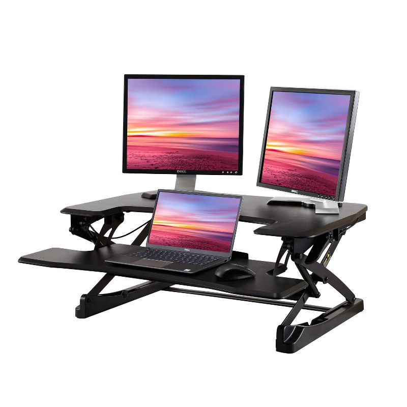 35.4" Airlift Adjustable Height Stand Up Laptop Desk Black - Seville Classics