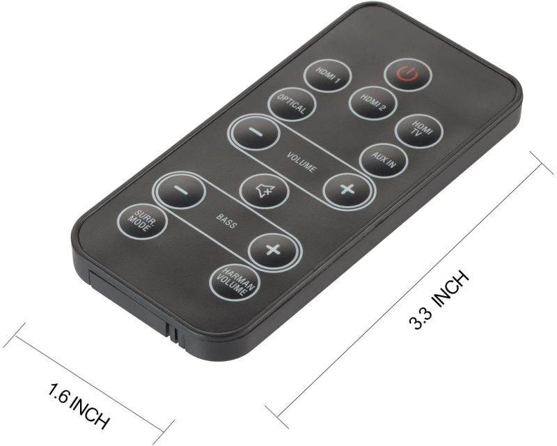 New Remote Control Replacment for Harman Kardon SB 26 SB26 060HSB26RM0 06-0HSB26-RM0 Bluetooth Sound Bar with CR2025 Battery