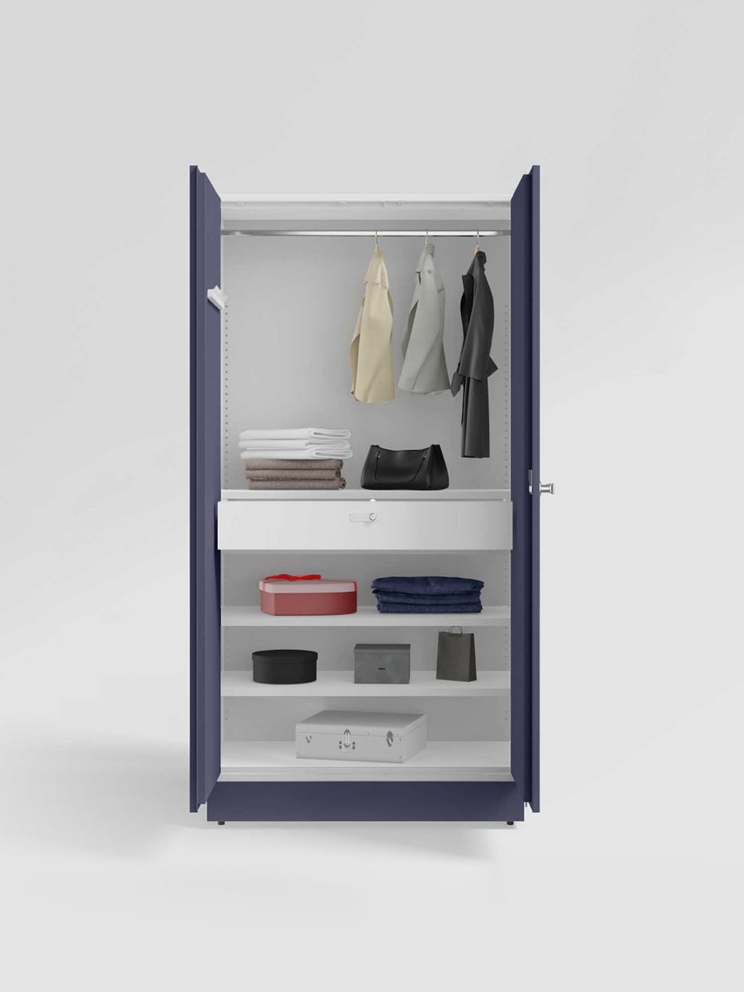 Home Basics 5 Dual Hook Chrome Plated Steel Over the Door Hanging Rack