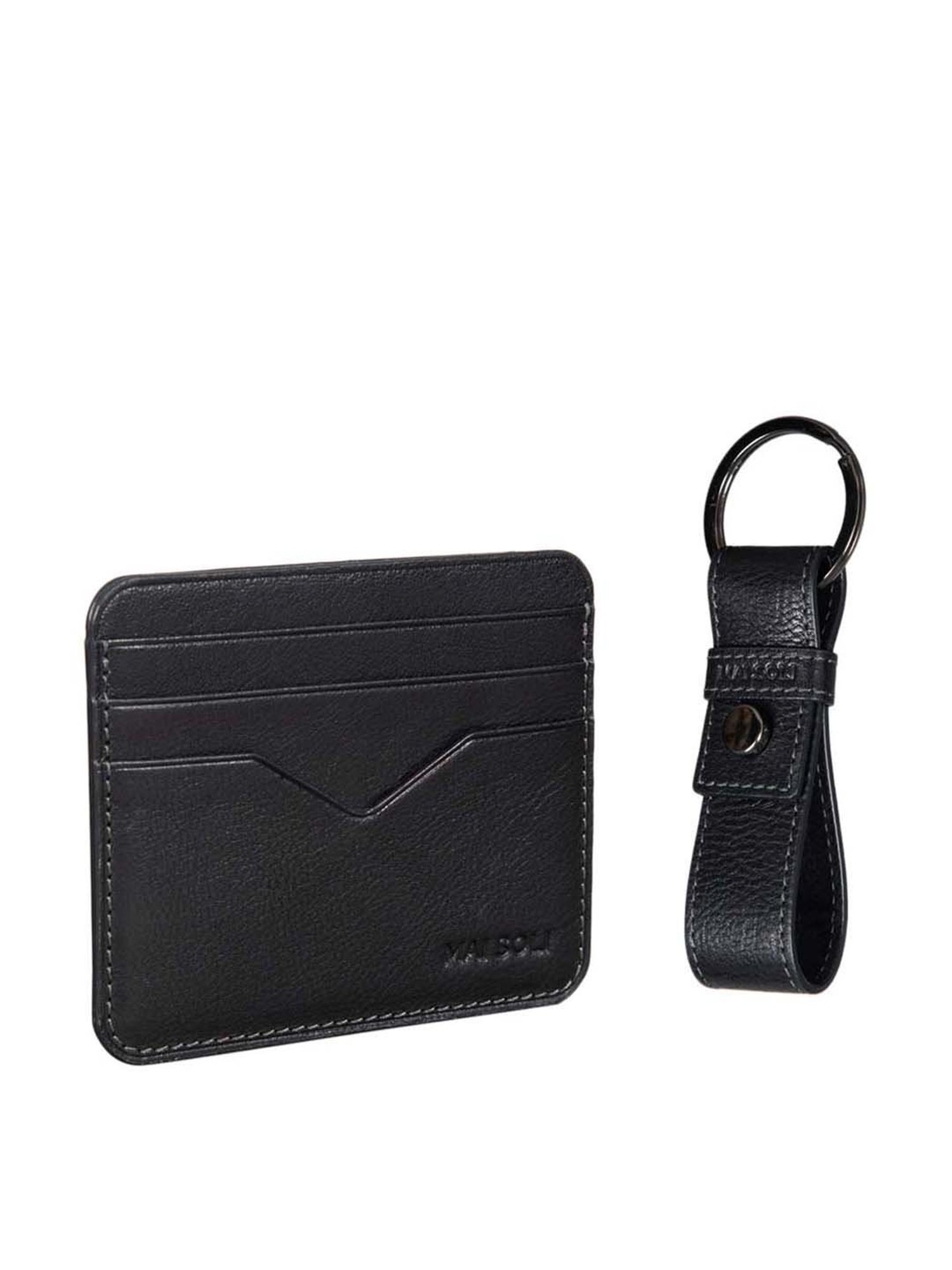 SASSORA Sliver Leather Keychain Key Ring Holders Anniversary Gift, Birthday Gift - Pack of 2