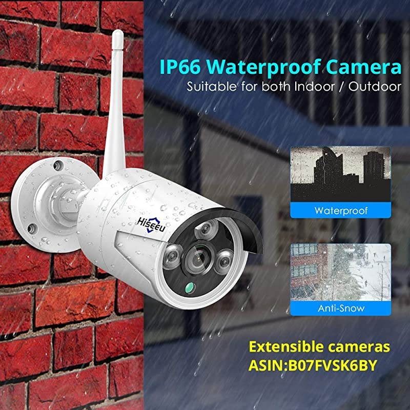 Add on 3MP 1080P Outdoor Wireless Security Camera, Waterproof Outdoor Indoor 3.6mm Lens IR Cut Day & Night Vision with Power Adapter, Compatible with  8CH Wireless Security Camera System