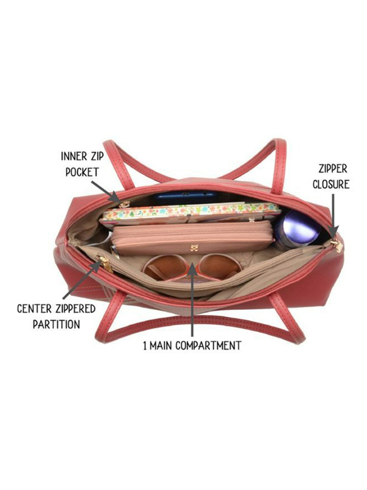 Baggit Red Solid Shoulder Bag