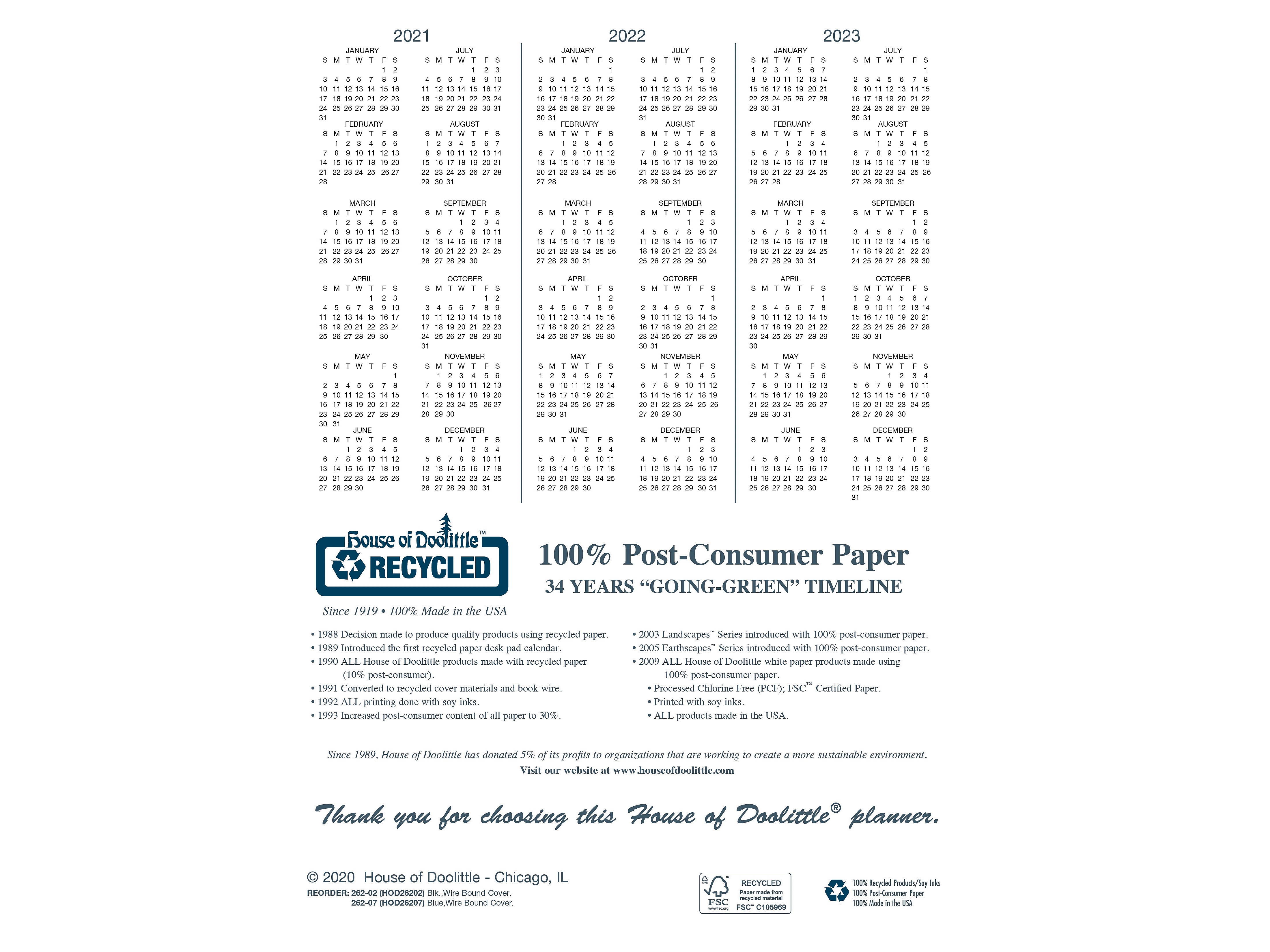 House of Doolittle 2021-2022 8.5" x 11" Academic Planner Black 26502-22