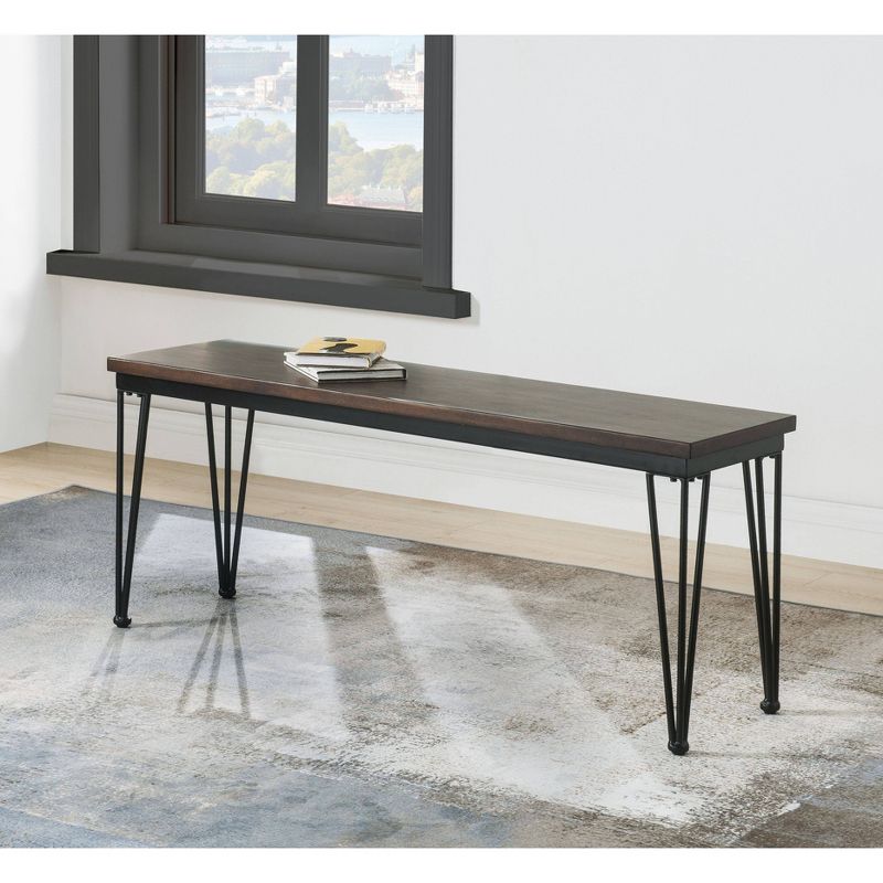 Garron Bench Walnut/Black - Acme Furniture