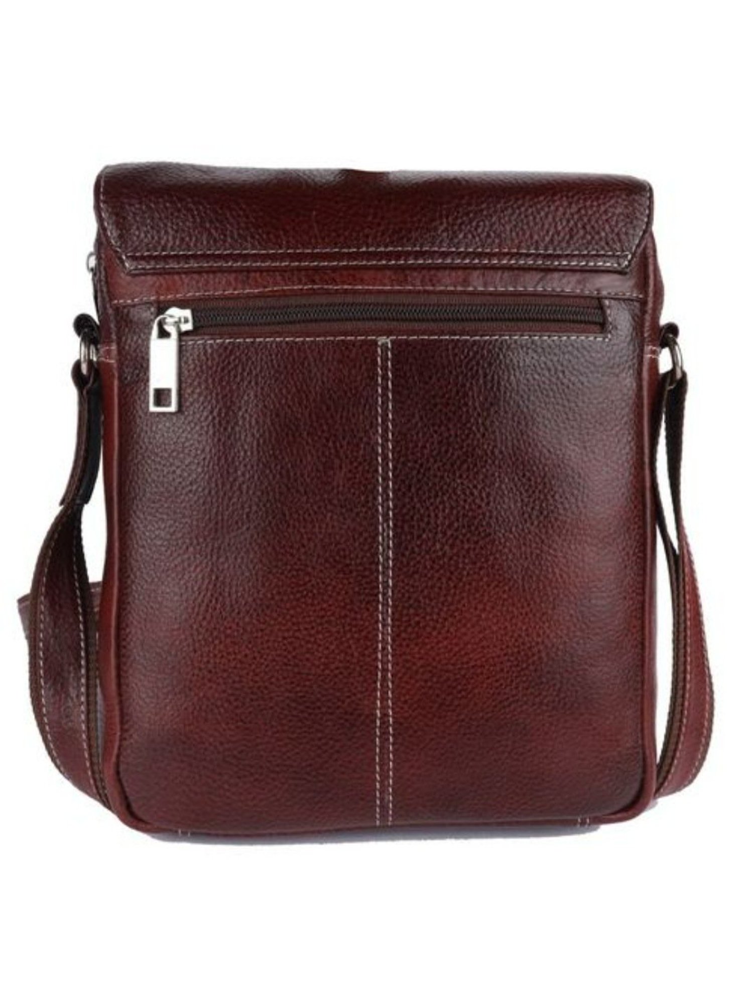 HiLEDER Brown Textured Small Leather 12 inch Cross Body Bag