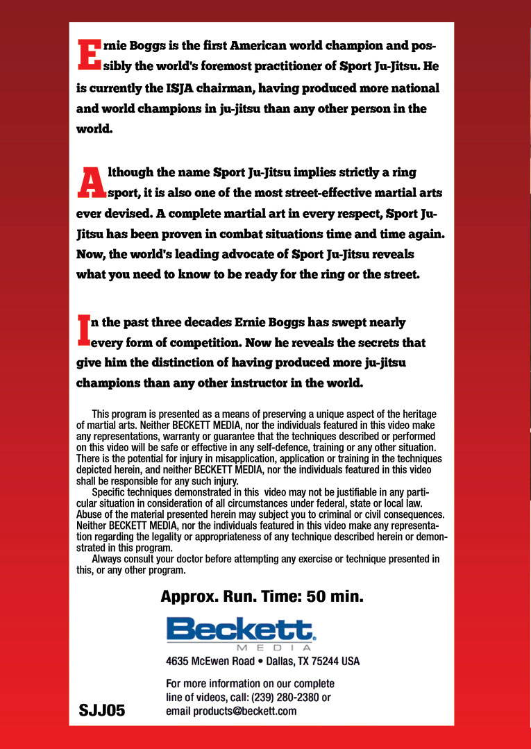 Sport Jiu-Jitsu Ring & Street #5 Gold Medal Training Secrets DVD Ernie Boggs mma