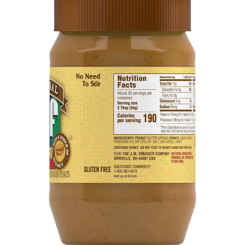 Jif Natural Creamy Honey Spread - 40oz