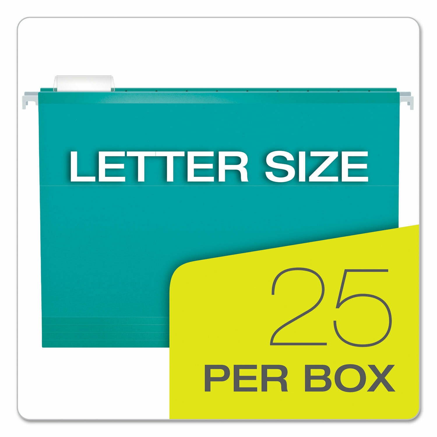 Pendaflex Reinforced Hanging Folders 1/5 Tab Letter Aqua 25/Box 415215AQU