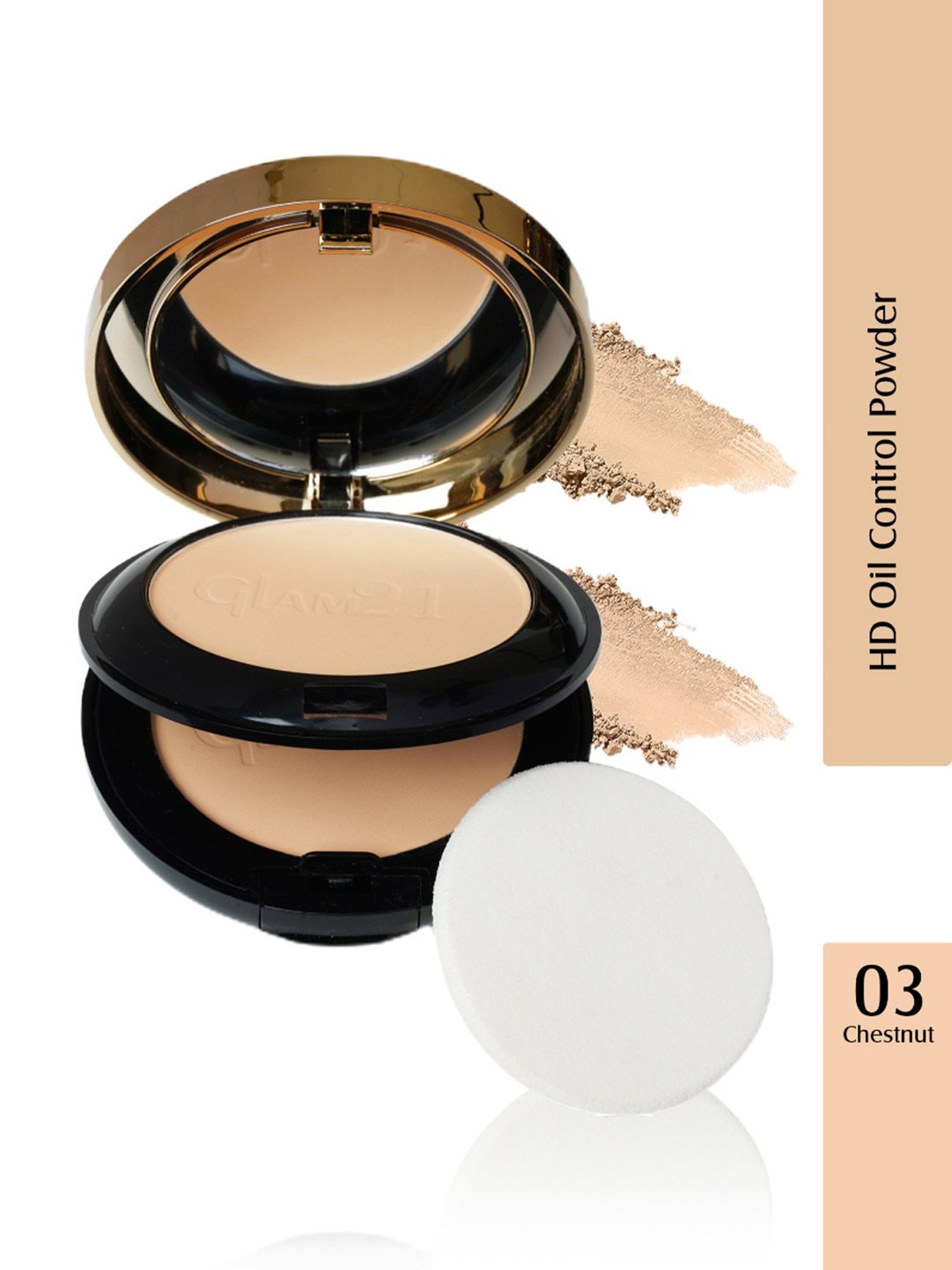 Glam21 HD Oil Control Compact Powder 03 Chestnut - 20 gm