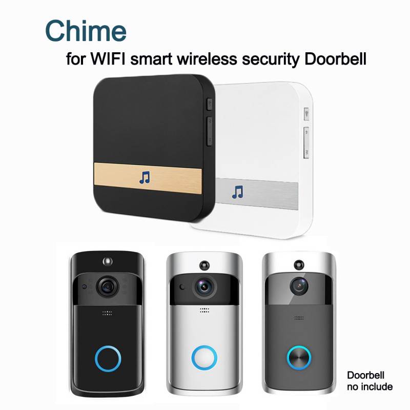 AC90-250V Smart Indoor Doorbell Chime Wireless WiFi Door Bell US  Plug (Black)